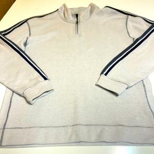 XG Boys Size 14/16 Large Ribbed 1/4 Zip Pullover Sweater Long Sleeve Beige Black